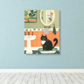 Toile Chat dans la salle de bain V14 (Insitu (Plancher de Bois))