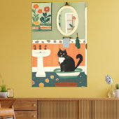 Toile Chat dans la salle de bain V14 (Insitu(Salon))