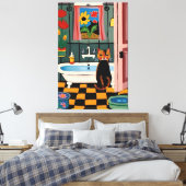 Toile Chat dans la salle de bain V16 (Insitu(Chambre))