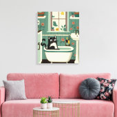 Toile Chat dans la salle de bain V17 (Insitu(Salon))