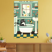 Toile Chat dans la salle de bain V17 (Insitu(Salon))