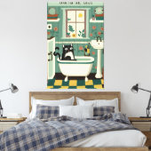 Toile Chat dans la salle de bain V17 (Insitu(Chambre))