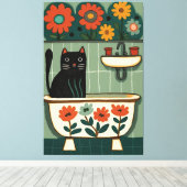 Toile Chat dans la salle de bain V9 (Insitu (Plancher de Bois))