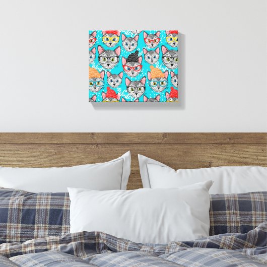 Toile Chat dans le casquette (Insitu(Chambre))