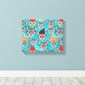 Toile Chat dans le casquette (Insitu (Plancher de Bois))