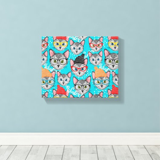 Toile Chat dans le casquette (Insitu (Plancher de Bois))