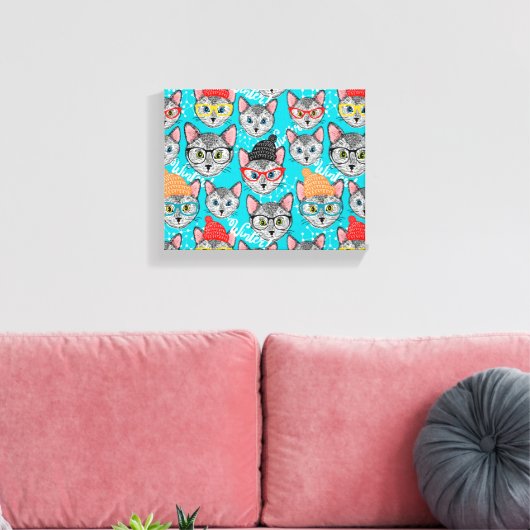 Toile Chat dans le casquette (Insitu(Salon))