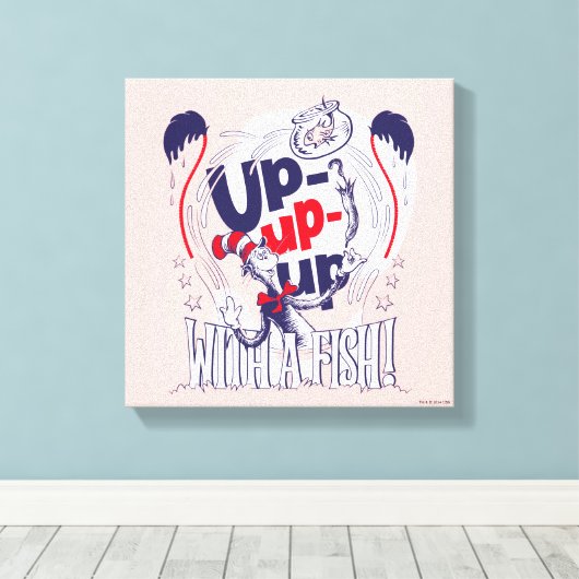 Toile Chat dans le Casquette | Montez Avec Un Poisson (Insitu (Plancher de Bois))
