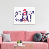 Toile Chat dans le Casquette | Texte de la face du chat (Insitu(Salon))