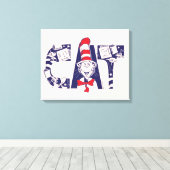 Toile Chat dans le Casquette | Texte de la face du chat (Insitu (Plancher de Bois))