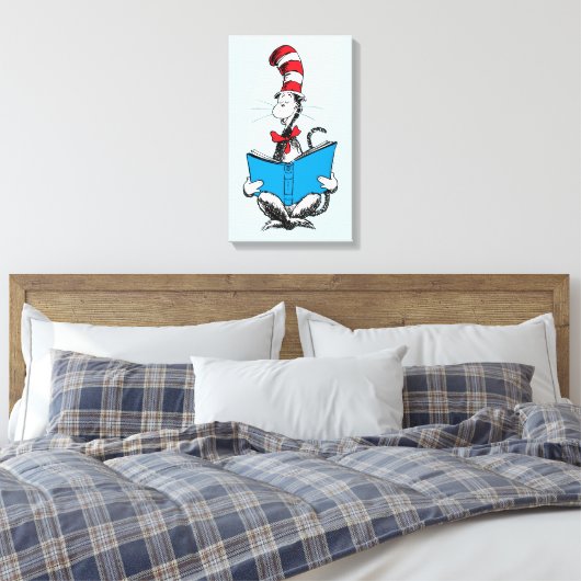 Toile Chat dans le chapeau en lecture (Insitu(Chambre))