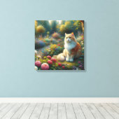Toile Chat dans le magnifique jardin (Insitu (Plancher de Bois))