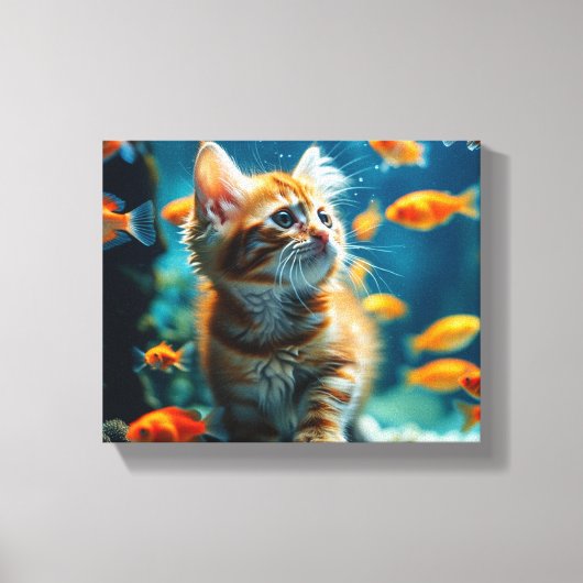 Toile Chat dans les toiles d'aquarium (Recto)