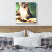 Toile Chat dans l'espace manger du Sushi (Insitu(Chambre))