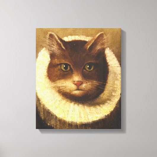 Toile Chat Dans Un Ruff Cute Art Victorien Peinture Vint (Recto)