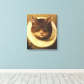 Toile Chat Dans Un Ruff Cute Art Victorien Peinture Vint (Insitu (Plancher de Bois))