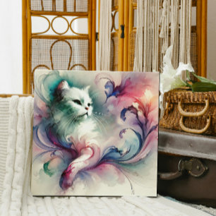 Toile Chat d'aquarelle éthérée