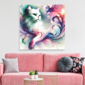 Toile Chat d'aquarelle éthérée (Insitu(Salon))