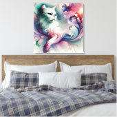 Toile Chat d'aquarelle éthérée (Insitu(Chambre))