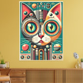 Toile Chat de circuit rétro-futuriste du milieu du siècl (Insitu(Salon))