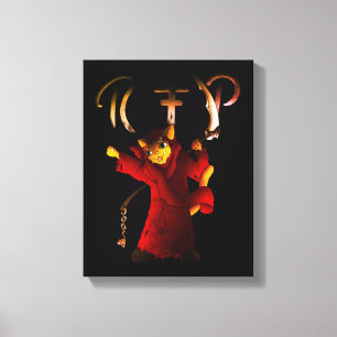 Toile Chat de faucheuse de rouge cramoisi