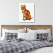 Toile Chat de gingembre avec couronne (Insitu(Chambre))