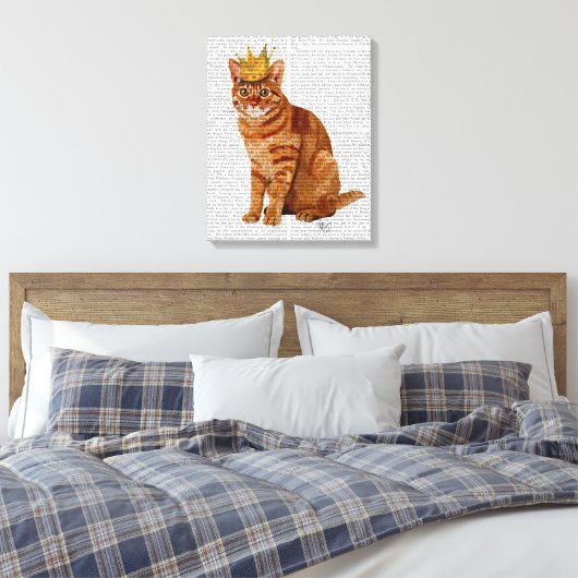 Toile Chat de gingembre avec couronne (Insitu(Chambre))