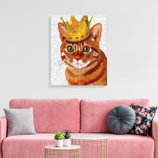 Toile Chat de gingembre avec Portrait de Couronne (Insitu(Salon))