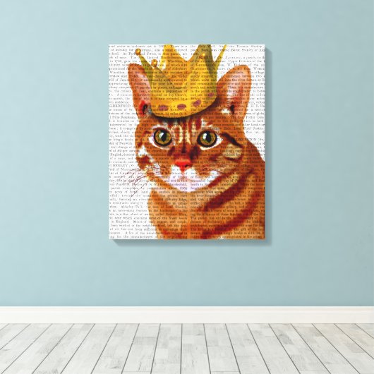 Toile Chat de gingembre avec Portrait de Couronne (Insitu (Plancher de Bois))