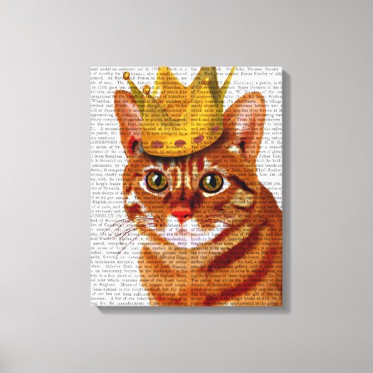 Toile Chat de gingembre avec Portrait de Couronne (Recto)