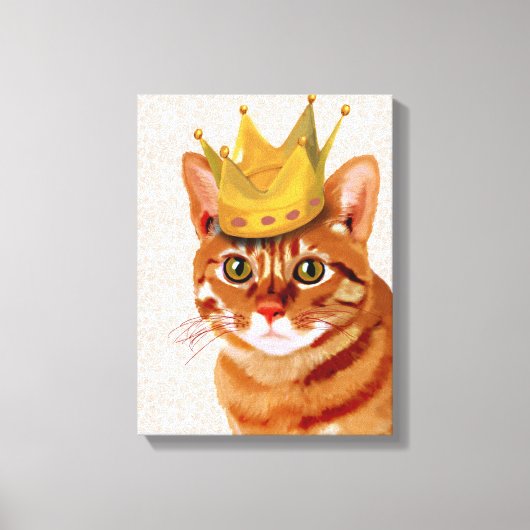 Toile Chat de gingembre avec Portrait de Couronne (Recto)