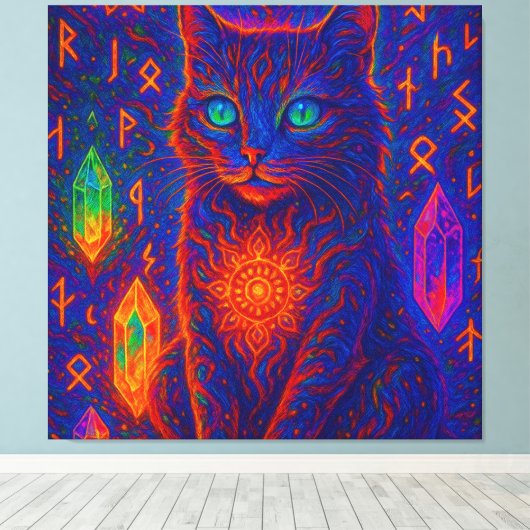 Toile Chat de Néon Sacré (Insitu (Plancher de Bois))