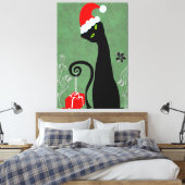 Toile Chat de Noël amusant (Insitu(Chambre))