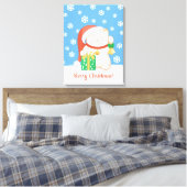 Toile Chat de Noël blanc dans un Casquette rouge (Insitu(Chambre))