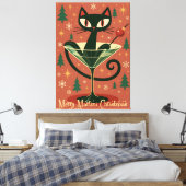 Toile Chat de Noël Merry Martini de milieu de siècle (Insitu(Chambre))
