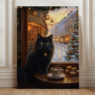Toile Chat de Noël Parisien – Café Fantaisiste du Chat N