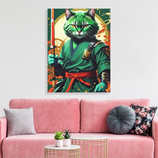 Toile Chat de Samurai (Insitu(Salon))