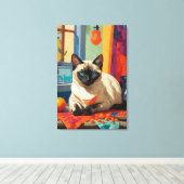 Toile Chat de Siamese sur le comptoir (Insitu (Plancher de Bois))