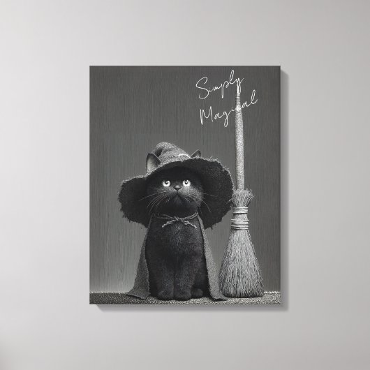 Toile Chat de sorcière simplement magique (Recto)