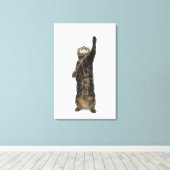 Toile Chat de table domestique debout sur deux jambes at (Insitu (Plancher de Bois))