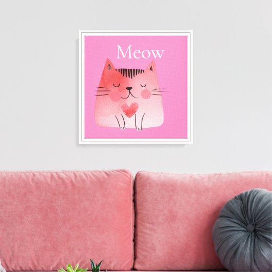 Toile Chat de viande rose (Insitu(Salon))