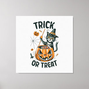 Toile Chat d'Halloween abstrait