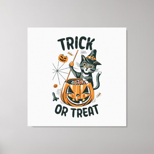 Toile Chat d'Halloween abstrait (Recto)