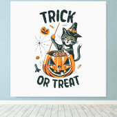 Toile Chat d'Halloween abstrait (Insitu (Plancher de Bois))