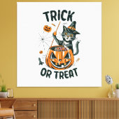 Toile Chat d'Halloween abstrait (Insitu(Salon))