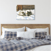 Toile Chat dormir sur un lit à Claude Monet (Insitu(Chambre))