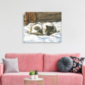 Toile Chat dormir sur un lit à Claude Monet (Insitu(Salon))