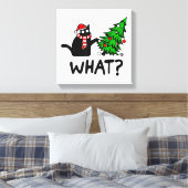 Toile Chat drôle Ce Chat Noir Poussant Arbre de Noël T- (Insitu(Chambre))