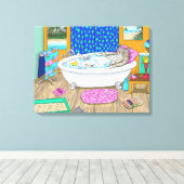Toile Chat drôle dans le bain Chat 665 (Insitu (Plancher de Bois))
