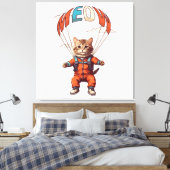Toile Chat drôle de parachutisme (Insitu(Chambre))